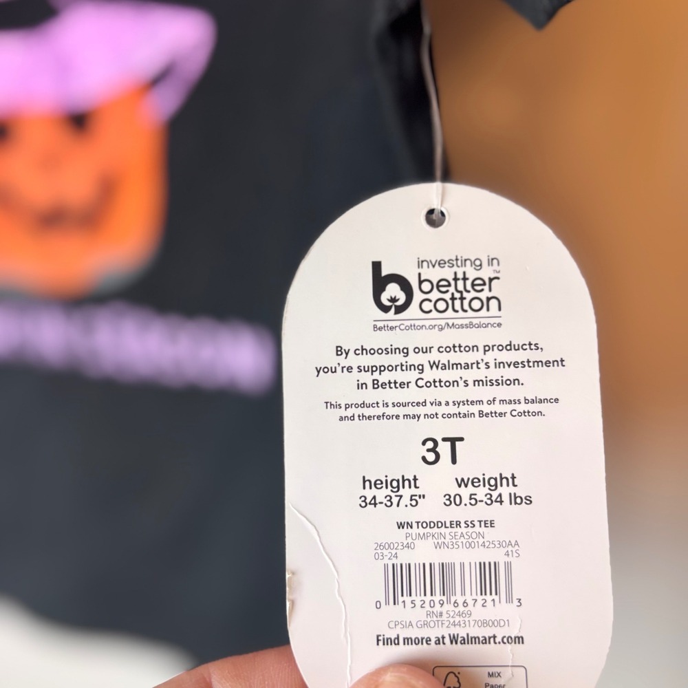 Toddler Boys Girls Black Halloween Pumpkin Witch Hat Bats Shirt Size 3T - Picture 3 of 5